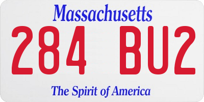 MA license plate 284BU2