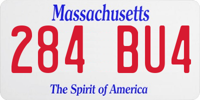 MA license plate 284BU4
