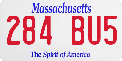 MA license plate 284BU5