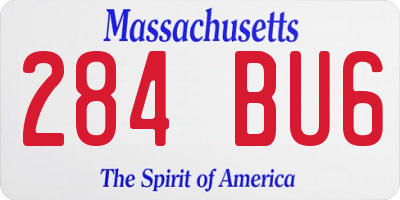 MA license plate 284BU6