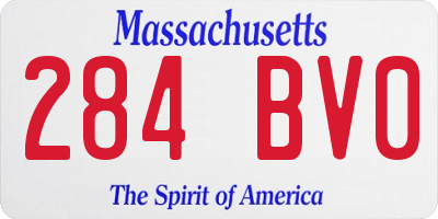 MA license plate 284BV0