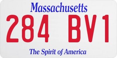 MA license plate 284BV1