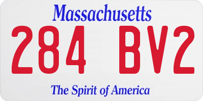 MA license plate 284BV2