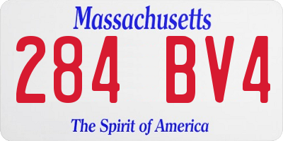 MA license plate 284BV4