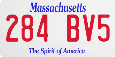MA license plate 284BV5