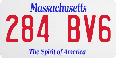 MA license plate 284BV6