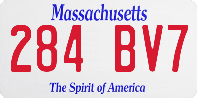 MA license plate 284BV7