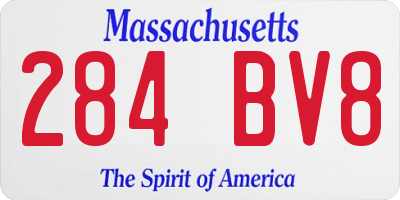 MA license plate 284BV8