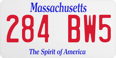 MA license plate 284BW5