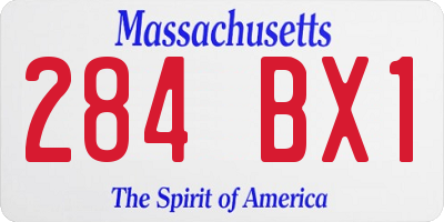 MA license plate 284BX1