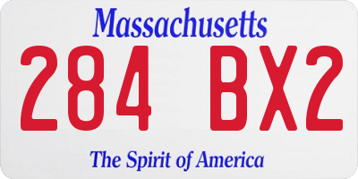 MA license plate 284BX2