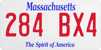 MA license plate 284BX4