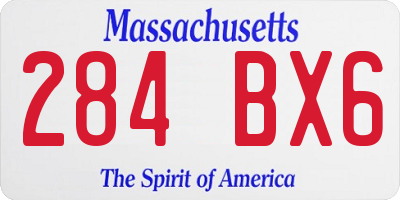 MA license plate 284BX6