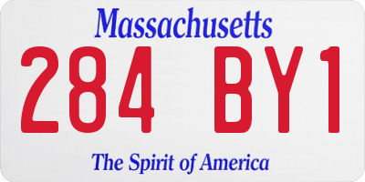 MA license plate 284BY1