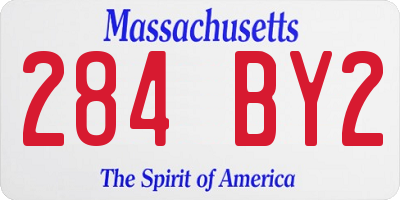 MA license plate 284BY2