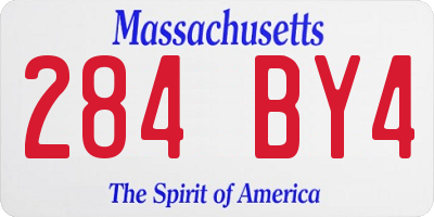 MA license plate 284BY4