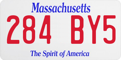 MA license plate 284BY5