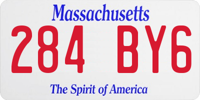 MA license plate 284BY6