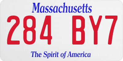 MA license plate 284BY7