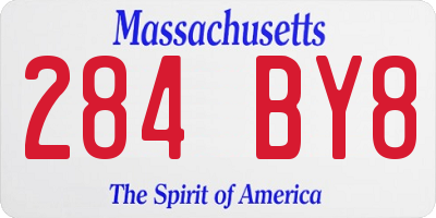 MA license plate 284BY8