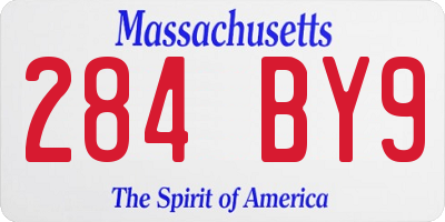 MA license plate 284BY9