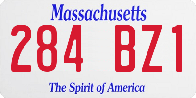 MA license plate 284BZ1