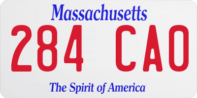 MA license plate 284CA0