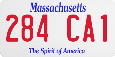 MA license plate 284CA1