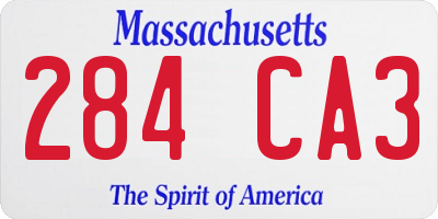 MA license plate 284CA3