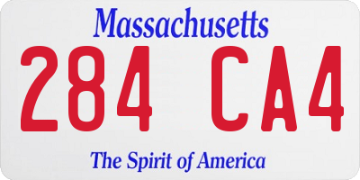 MA license plate 284CA4