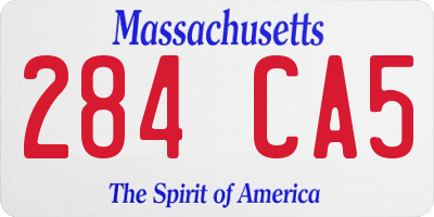 MA license plate 284CA5