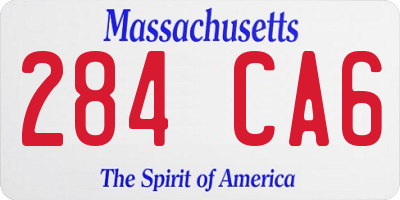 MA license plate 284CA6