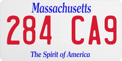 MA license plate 284CA9