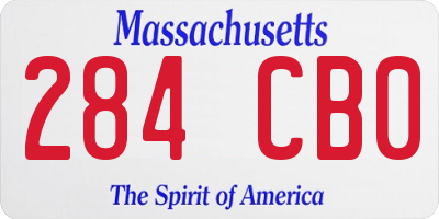 MA license plate 284CB0