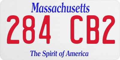 MA license plate 284CB2