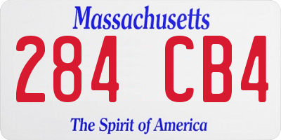 MA license plate 284CB4