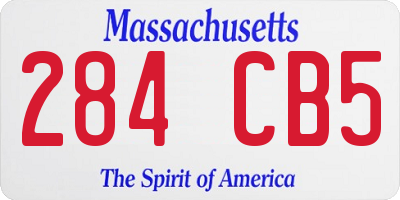 MA license plate 284CB5