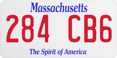 MA license plate 284CB6