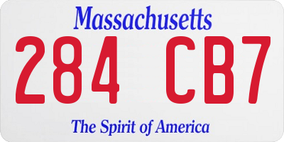 MA license plate 284CB7