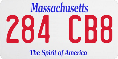 MA license plate 284CB8