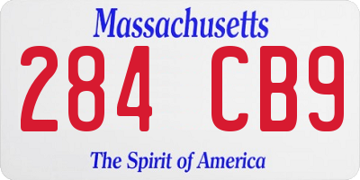 MA license plate 284CB9