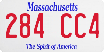MA license plate 284CC4