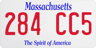 MA license plate 284CC5