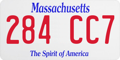 MA license plate 284CC7