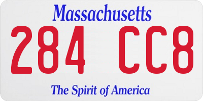 MA license plate 284CC8