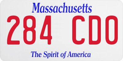 MA license plate 284CD0