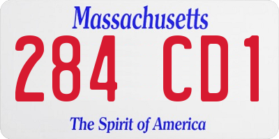 MA license plate 284CD1