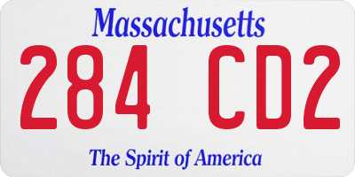 MA license plate 284CD2