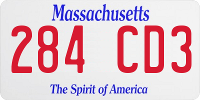 MA license plate 284CD3