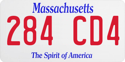 MA license plate 284CD4